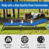 Outsunny Outdoor Folding Lounge Chair, 4-Level Adjustable Chaise Lounge, Tanning Chair Beach Bed Reclining Lounger Cot for Camping, Hiking, Backyard, Navy Blue