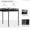 Outsunny 10' x7' Patio Pergola with Retractable Canopy, Outdoor Sun Shelter, Yard Shade, Black