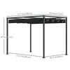 Outsunny 10' x7' Patio Pergola with Retractable Canopy, Outdoor Sun Shelter, Yard Shade, Black