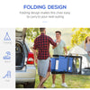 Outsunny Double Camping Chairs, Outdoor Folding Portable Chair Set with Adjustable Backrest, Removable Headrest, Armrest for Camping, Backyard, Blue