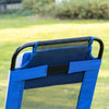 Outsunny Double Camping Chairs, Outdoor Folding Portable Chair Set with Adjustable Backrest, Removable Headrest, Armrest for Camping, Backyard, Blue