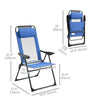 Outsunny Double Camping Chairs, Outdoor Folding Portable Chair Set with Adjustable Backrest, Removable Headrest, Armrest for Camping, Backyard, Blue