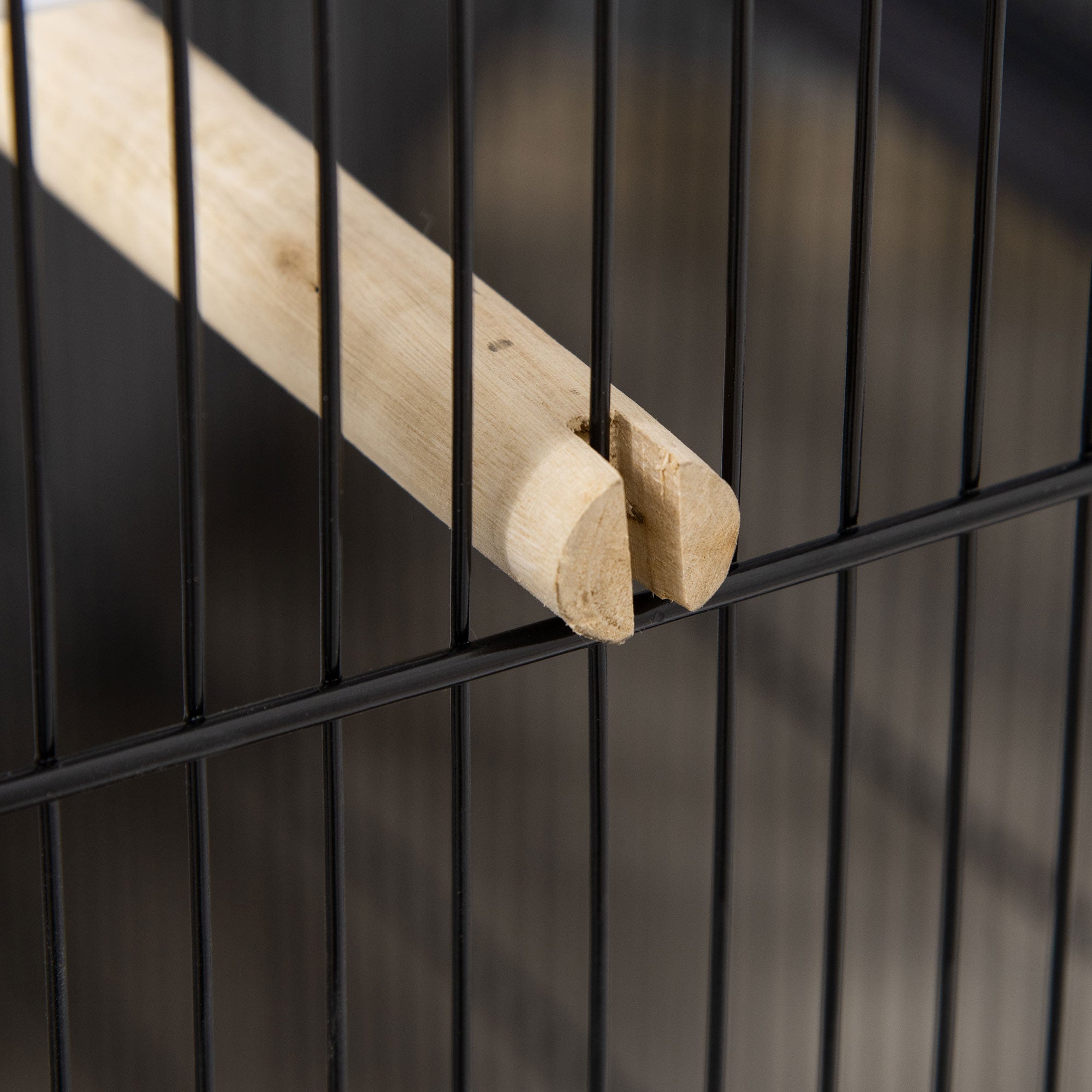 PawHut Bird Cage Parrot Macaw Finch Cockatoo Flight Cage with Wheels, Black