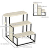 PawHut 20" 3 Steps Cat Stairs, Carpeted Ladder Ramp, Pet Steps with Scratching Board and Hanging Ball for Small Cats, Steel Frame, Cream White
