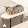 PawHut 20" 3 Steps Cat Stairs, Carpeted Ladder Ramp, Pet Steps with Scratching Board and Hanging Ball for Small Cats, Steel Frame, Cream White