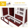 PawHut 48" Weatherproof Wooden Rabbit Hutch With Slant Roof And Screened Outdoor Run, Brown