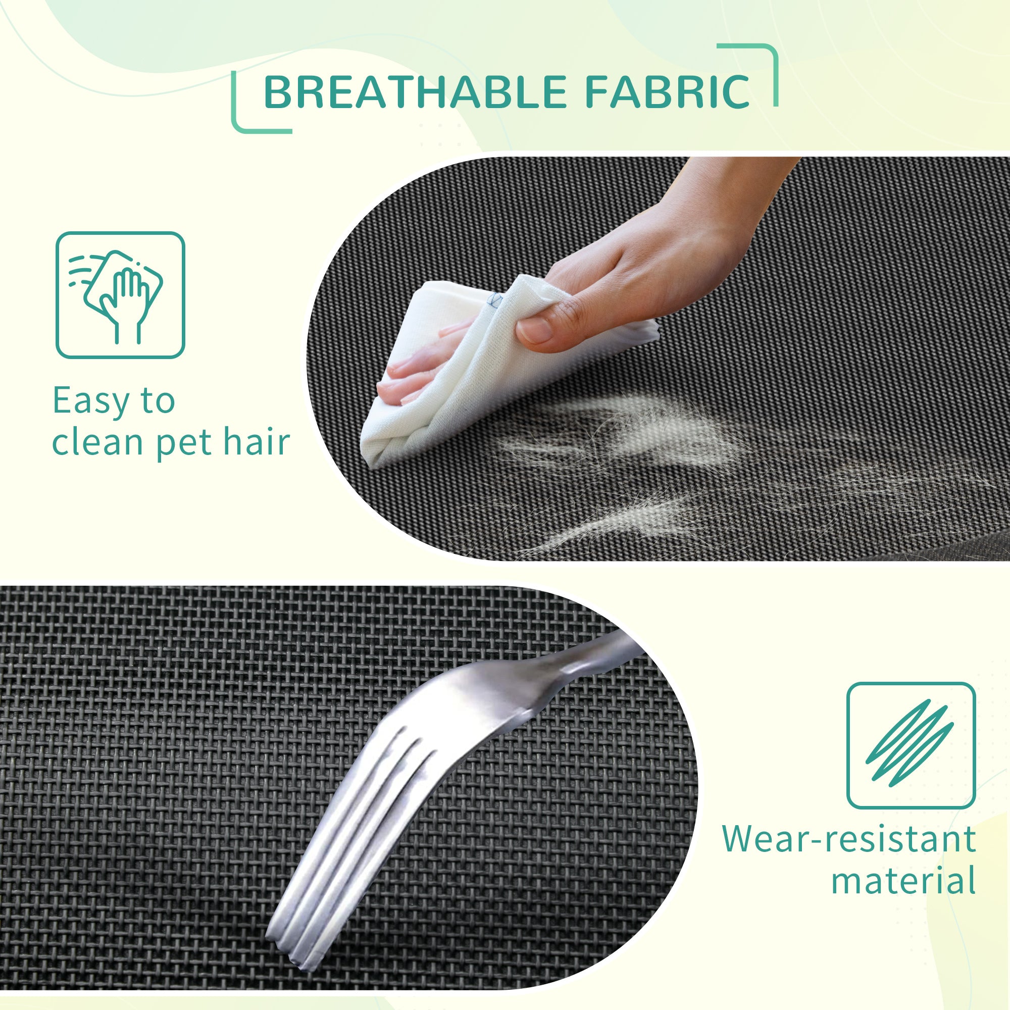 PawHut Elevated Pet Bed Cooling Raised Cot Style Bed for Extra Large Sized Dogs with Non-slip Pads Steel Frame Breathable Mesh Fabric, 130 x 90 x 20 cm - Black
