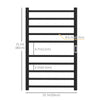 HOMCOM Heated Towel Rack, 304 Stainless Steel Electric Towel Warmer with Timer, Temperature Adjustment, LED Display, 10 Bars, Wall Mounted Towel Drying Rack for Bathroom, Black