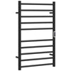 HOMCOM Heated Towel Rack, 304 Stainless Steel Electric Towel Warmer with Timer, Temperature Adjustment, LED Display, 10 Bars, Wall Mounted Towel Drying Rack for Bathroom, Black