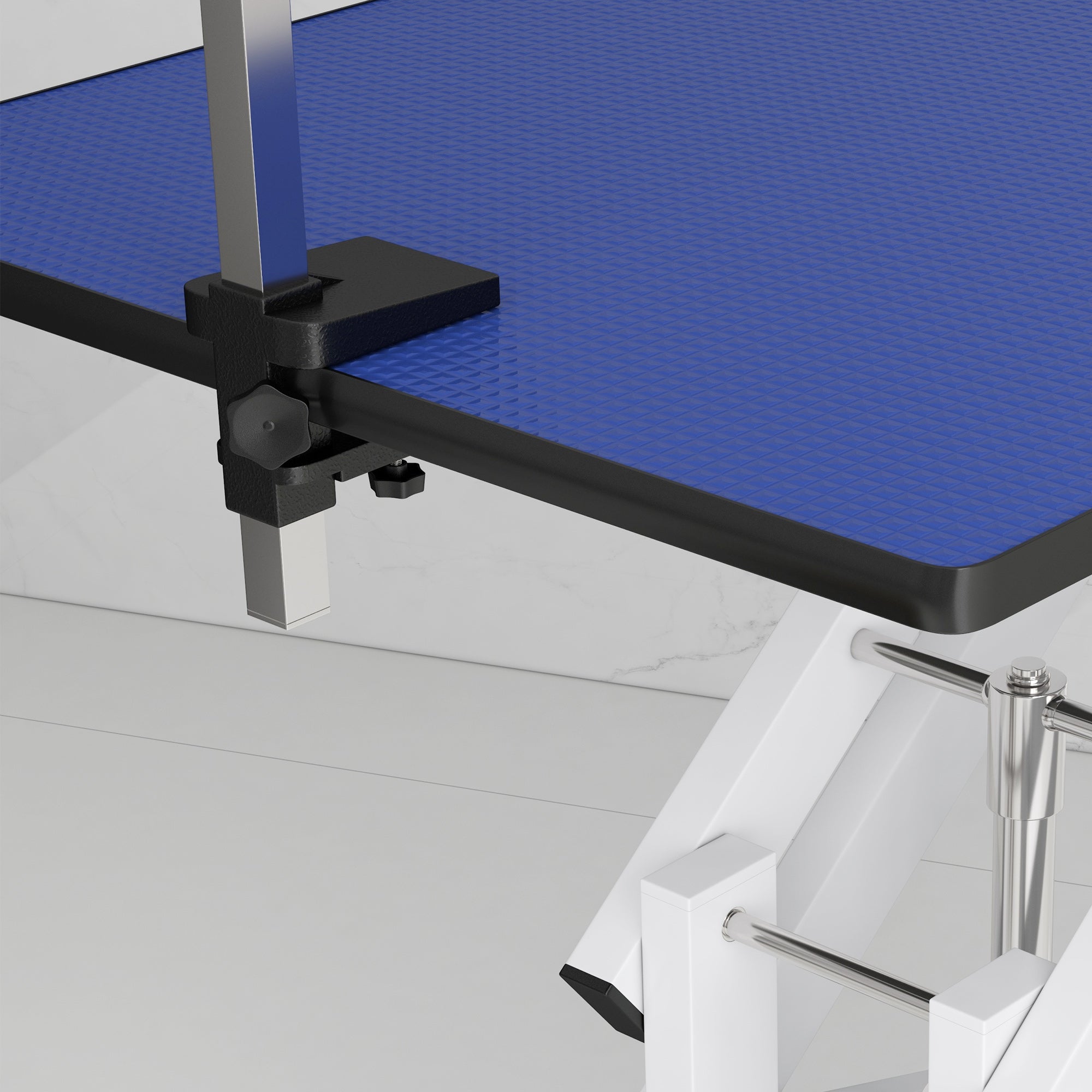 PawHut 43" Hydraulic Dog Grooming Table, Deluxe Professional Pet Grooming Table for Larger Dogs, Z-Lift Design with Arm Noose - Blue