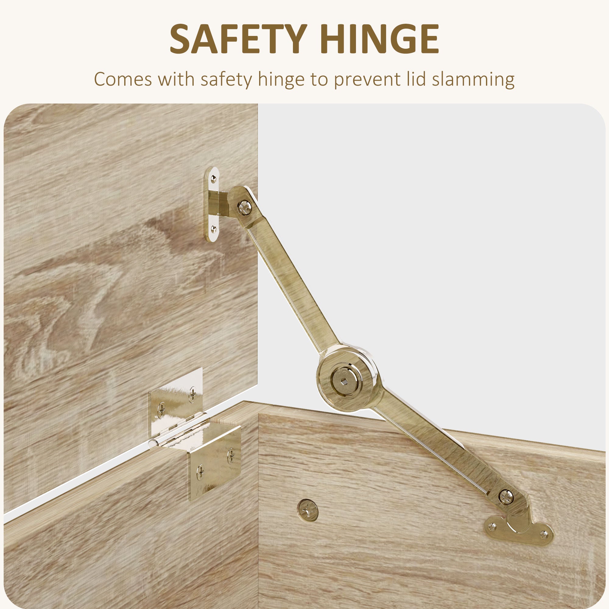 HOMCOM 39.5" Lift Top Storage Chest with 2 Safety Hinges, Storage Box Organizer with Flip-Top Lid, Entryway Storage Bench, Oak