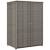 Outsunny Wicker Outdoor Storage Cabinet with Shelves, 2-Door Rattan Pool Towel Storage Cabinet with Drawer & Removable Shelf, Pool Storage Organizer for Garden, Porch, Dark Grey