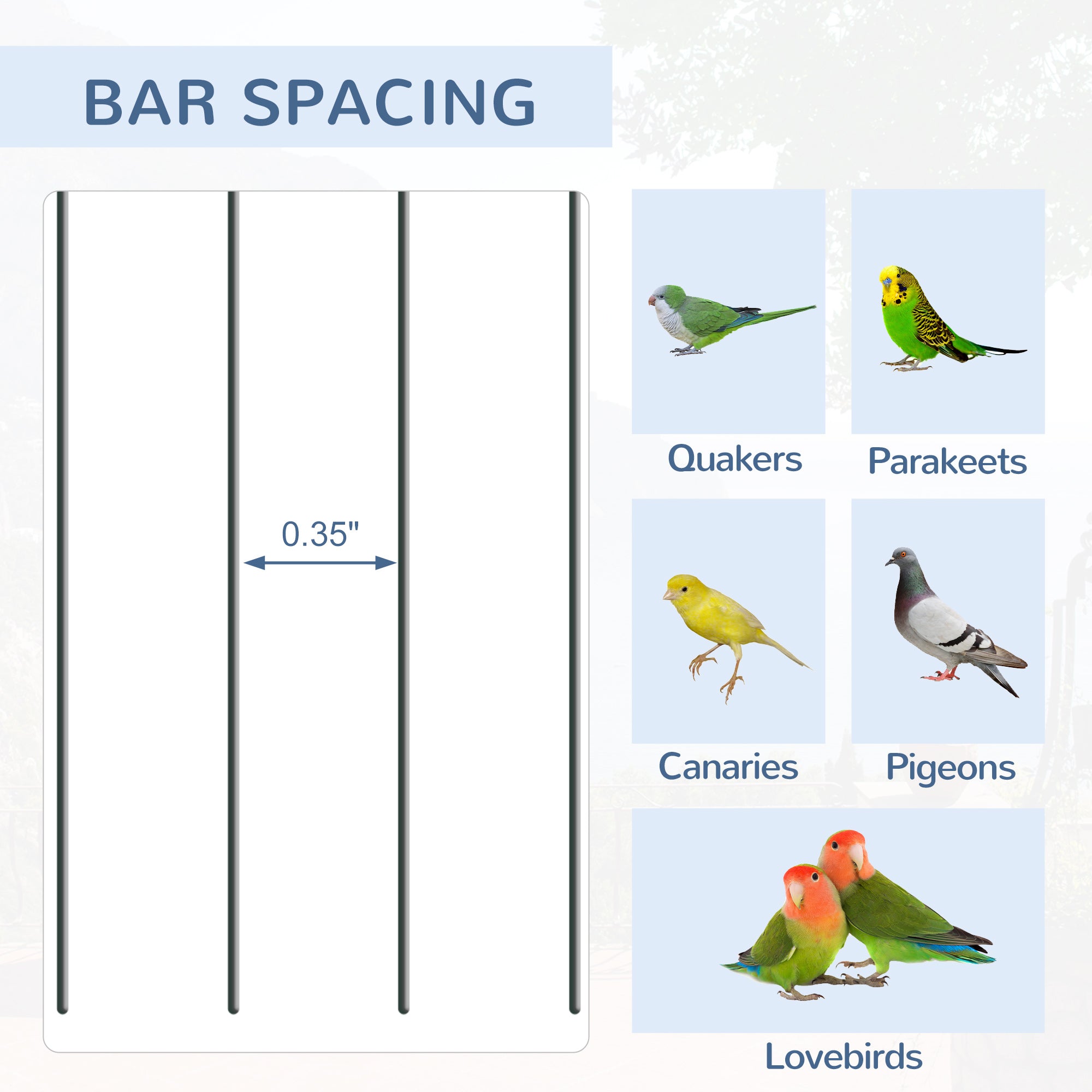 PawHut 44.5"H Metal Bird Cage Parrot Play Spot Stand w/ Wheel Storage Shelf Multi-doors Black