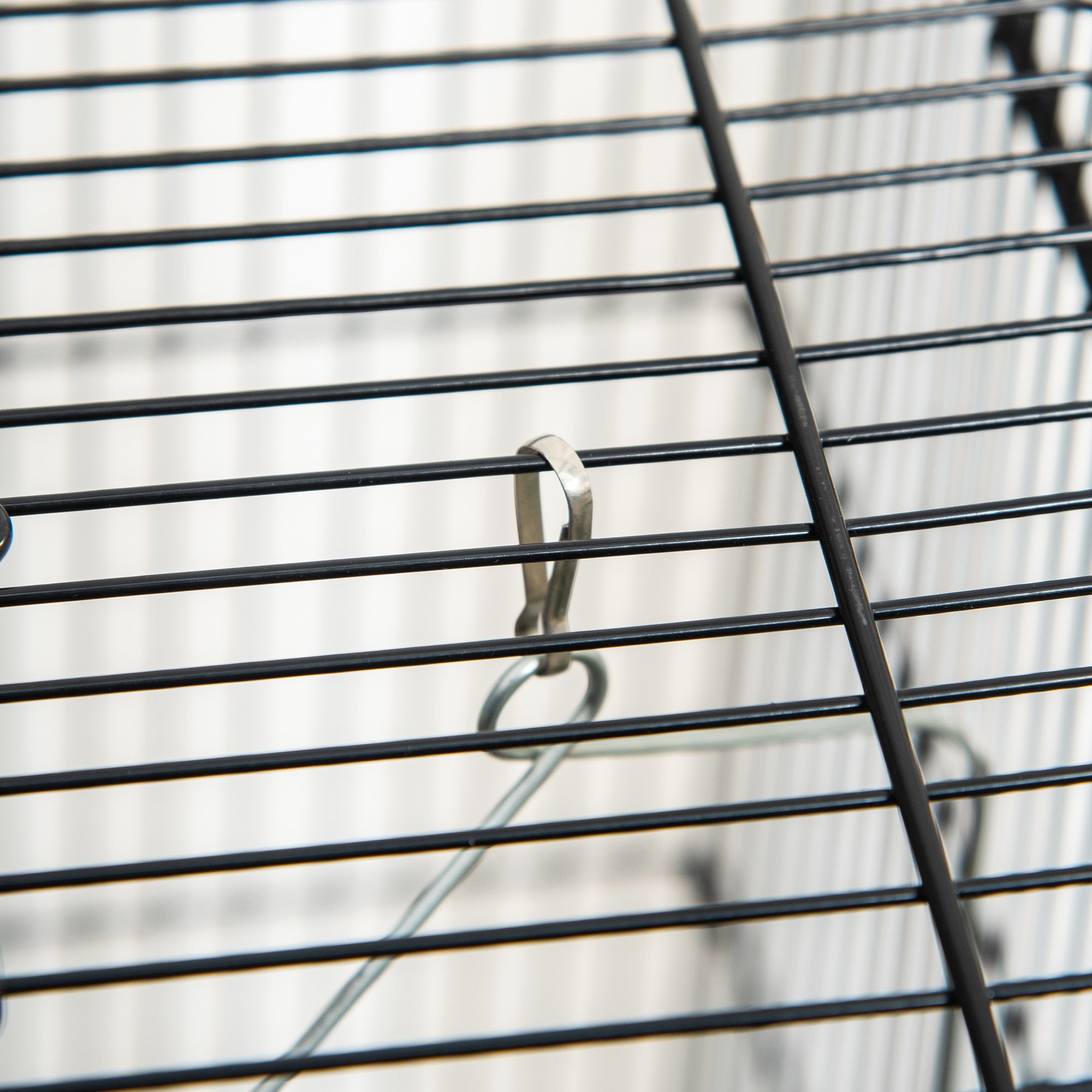 PawHut 44.5"H Metal Bird Cage Parrot Play Spot Stand w/ Wheel Storage Shelf Multi-doors Black