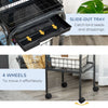 PawHut 44.5"H Metal Bird Cage Parrot Play Spot Stand w/ Wheel Storage Shelf Multi-doors Black