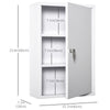 kleankin Steel Wall Mount Medicine Cabinet 3 Tier Emergency Box for Bathroom Kitchen, Lockable Bathroom Hanging Storage Cabinet with 2 Keys, White