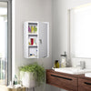 kleankin Steel Wall Mount Medicine Cabinet 3 Tier Emergency Box for Bathroom Kitchen, Lockable Bathroom Hanging Storage Cabinet with 2 Keys, White