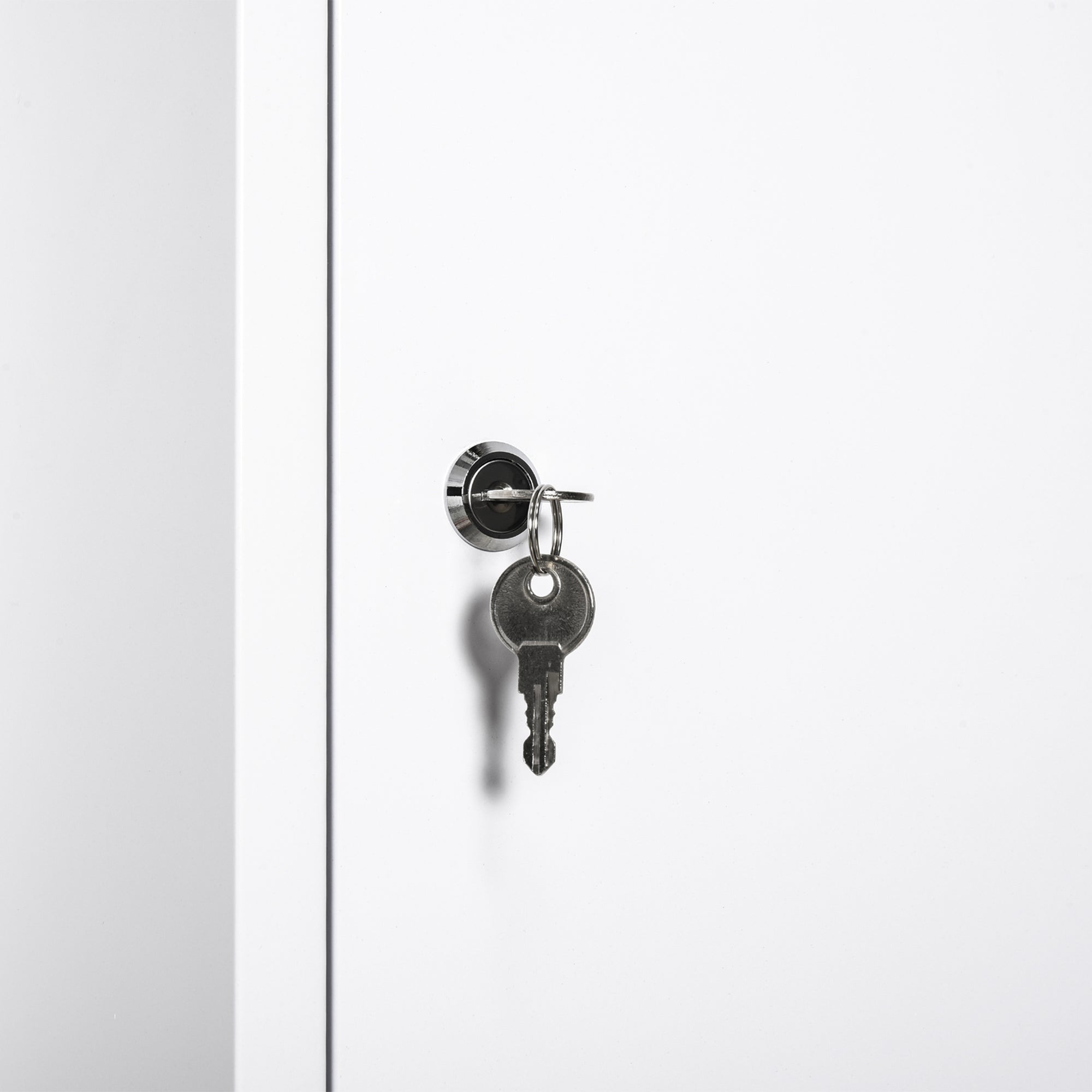 kleankin Steel Wall Mount Medicine Cabinet 3 Tier Emergency Box for Bathroom Kitchen, Lockable Bathroom Hanging Storage Cabinet with 2 Keys, White