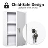 kleankin Steel Wall Mount Medicine Cabinet 3 Tier Emergency Box for Bathroom Kitchen, Lockable Bathroom Hanging Storage Cabinet with 2 Keys, White