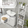 HOMCOM Under Sink Bathroom Cabinet with 2 Doors and Shelf, Pedestal Sink Bathroom Vanity Furniture, White