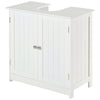 HOMCOM Under Sink Bathroom Cabinet with 2 Doors and Shelf, Pedestal Sink Bathroom Vanity Furniture, White