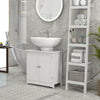 HOMCOM Under Sink Bathroom Cabinet with 2 Doors and Shelf, Pedestal Sink Bathroom Vanity Furniture, White