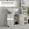 HOMCOM Under Sink Bathroom Cabinet with 2 Doors and Shelf, Pedestal Sink Bathroom Vanity Furniture, White