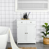kleankin Bathroom Storage Cabinet, Floor Cabinet with 2 Doors, 2 Drawers, Adjustable Shelf for Washroom, White