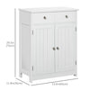 kleankin Bathroom Storage Cabinet, Floor Cabinet with 2 Doors, 2 Drawers, Adjustable Shelf for Washroom, White