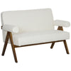 HOMCOM 48" Loveseat Sofa, 2 Seater Sofa Couch with 5.5" Thick Padding and Rubber Wood Legs, Boucle Fabric Upholstered for Living Room, Bedroom, Home Office, Cream White