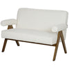 HOMCOM 48" Loveseat Sofa, 2 Seater Sofa Couch with 5.5" Thick Padding and Rubber Wood Legs, Boucle Fabric Upholstered for Living Room, Bedroom, Home Office, Cream White