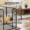 PawHut 8 Panels Dog Playpen, 24" Heavy Duty Dog Pen, Portable & Foldable Dog Fence with Door & Strap for Indoor Outdoor Backyard Garden, Puppy Pet Playpen for Small Dogs