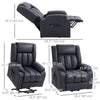 HOMCOM Power Lift Recliner Chair, Microfibre Upholstered Electric Recliner Chair for Seniors with Remote Control, Side Pockets, Quick Assembly, Charcoal Grey
