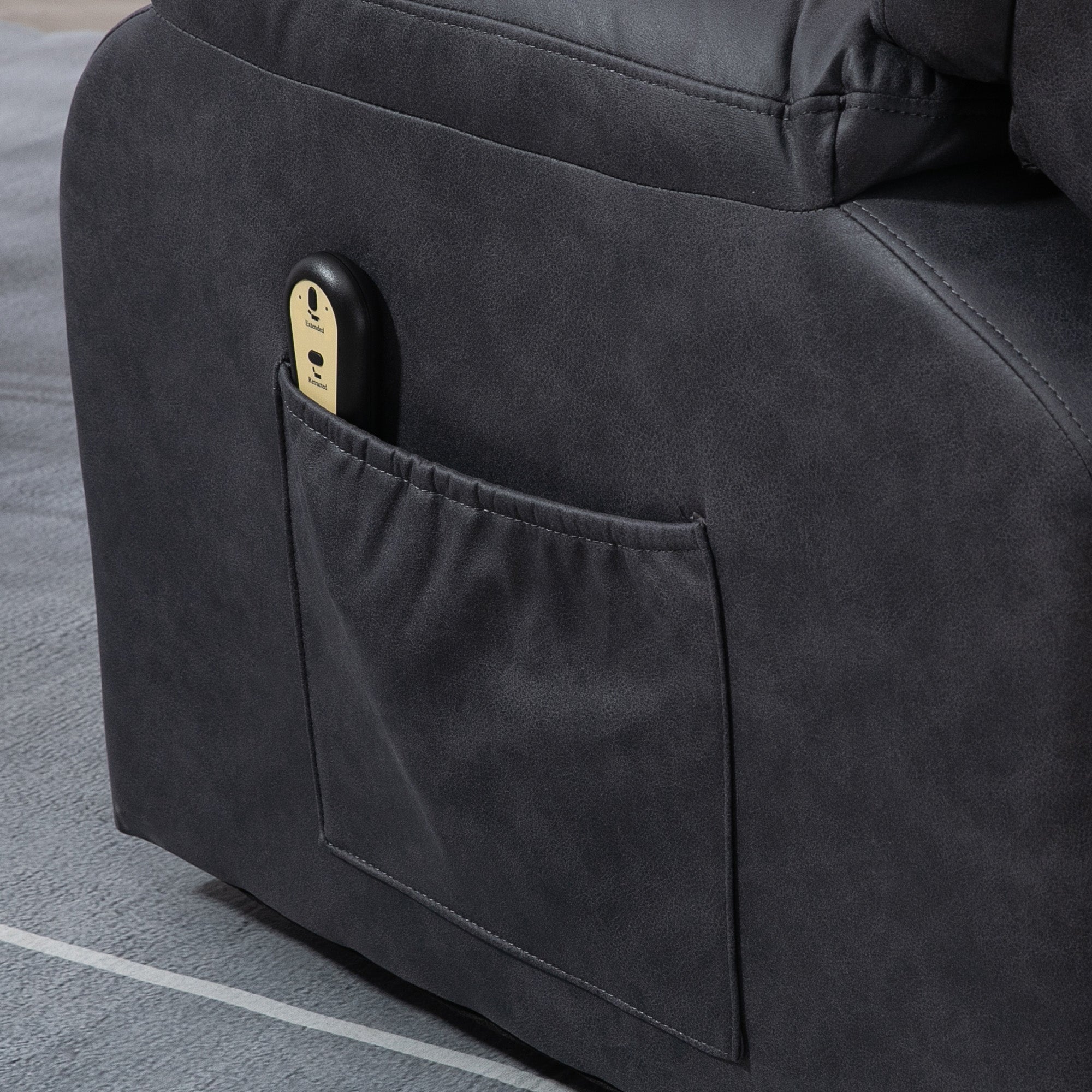 HOMCOM Power Lift Recliner Chair, Microfibre Upholstered Electric Recliner Chair for Seniors with Remote Control, Side Pockets, Quick Assembly, Charcoal Grey