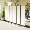 Outsunny 6 Panel Folding Outdoor Privacy Screen, 5.7FT Tall Room Divider with UV30+ Protection, Freestanding Privacy Panel Partition with Stable Base for Indoor Outdoor, Beige