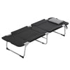 Outsunny Folding Camping Cot Sleeping Beds for adults Office Outdoor Hiking Portable, Black