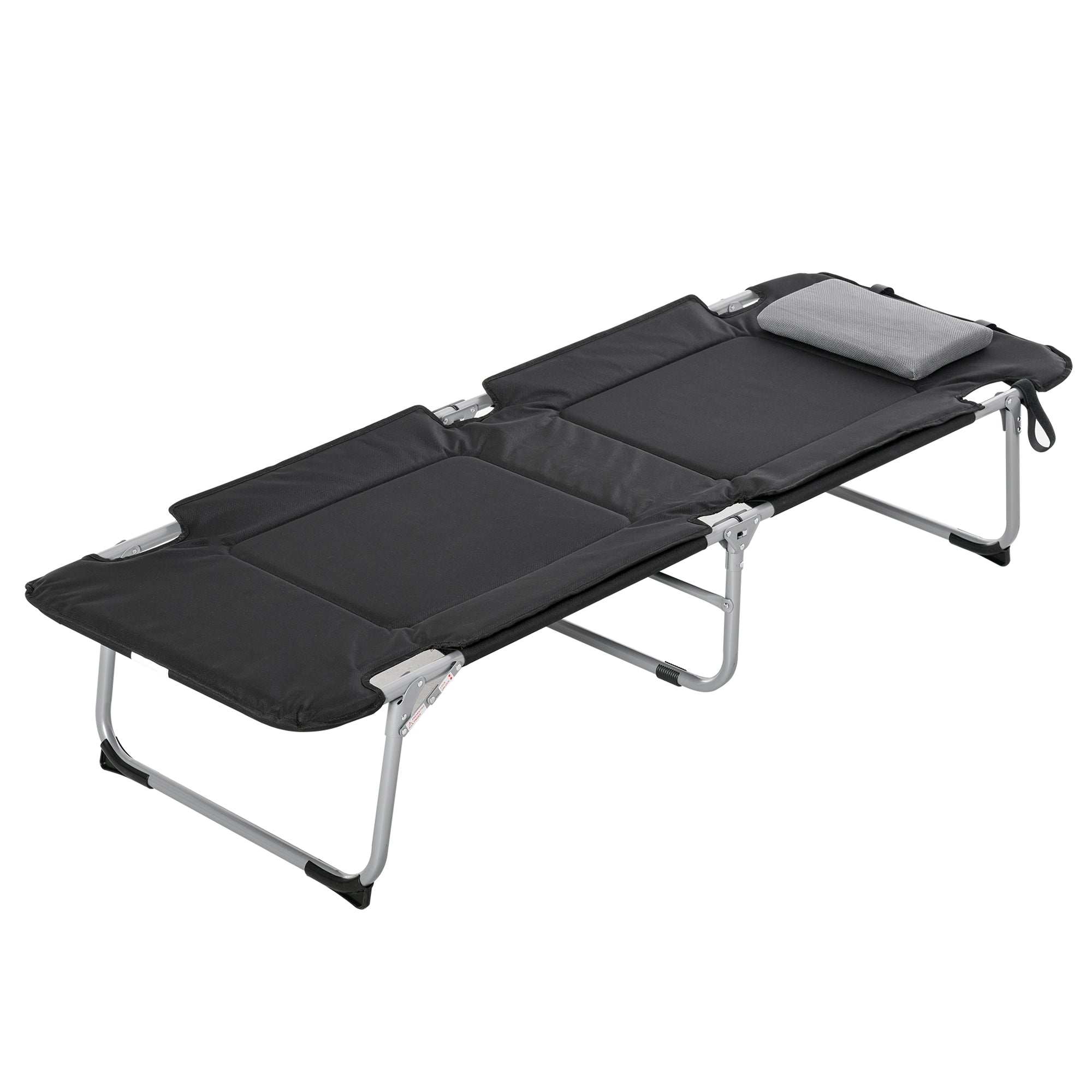 Outsunny Folding Camping Cot Sleeping Beds for adults Office Outdoor Hiking Portable, Black