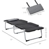 Outsunny Folding Camping Cot Sleeping Beds for adults Office Outdoor Hiking Portable, Black