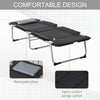 Outsunny Folding Camping Cot Sleeping Beds for adults Office Outdoor Hiking Portable, Black