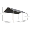 Outsunny 10' x 20' Carport Heavy Duty Galvanized Car Canopy with Included Anchor Kit, 3 Reinforced Steel Cables, Grey