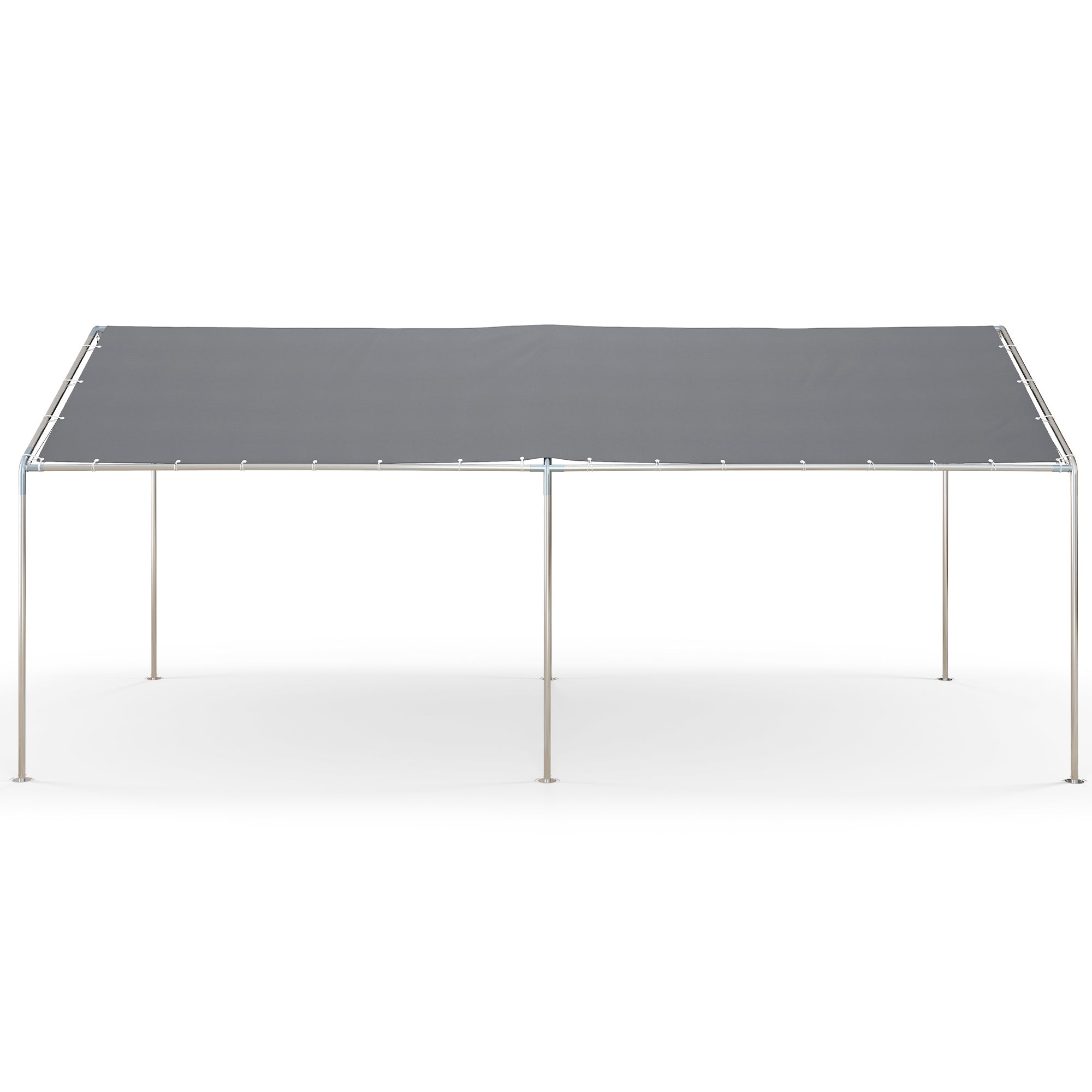 Outsunny 10' x 20' Carport Heavy Duty Galvanized Car Canopy with Included Anchor Kit, 3 Reinforced Steel Cables, Grey