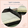 PawHut Rattan Dog House Outdoor with Shade Canopy, Elevated Wicker Dog Bed with Soft Cushion Washable Cover, for Medium Large Dogs, Cream White
