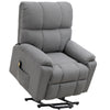 HOMCOM Power Lift Recliner Chair, Fabric Upholstered Electric Recliner Chair for Seniors with Side Pockets, Remote Control, Quick Assembly, Grey