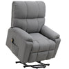HOMCOM Power Lift Recliner Chair, Fabric Upholstered Electric Recliner Chair for Seniors with Side Pockets, Remote Control, Quick Assembly, Grey