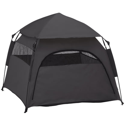 PawHut Pop Up Dog Tent for Large, Extra Large Dogs, Portable Pet Playpen Tent for Beach, Backyard, Home, Grey