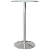 HOMCOM Round Bar Table, High Top Kitchen Table with Tempered Glass Top and Steel Frame, Modern Pub Table for 2, Easy Assembly for Home Bar, Clear