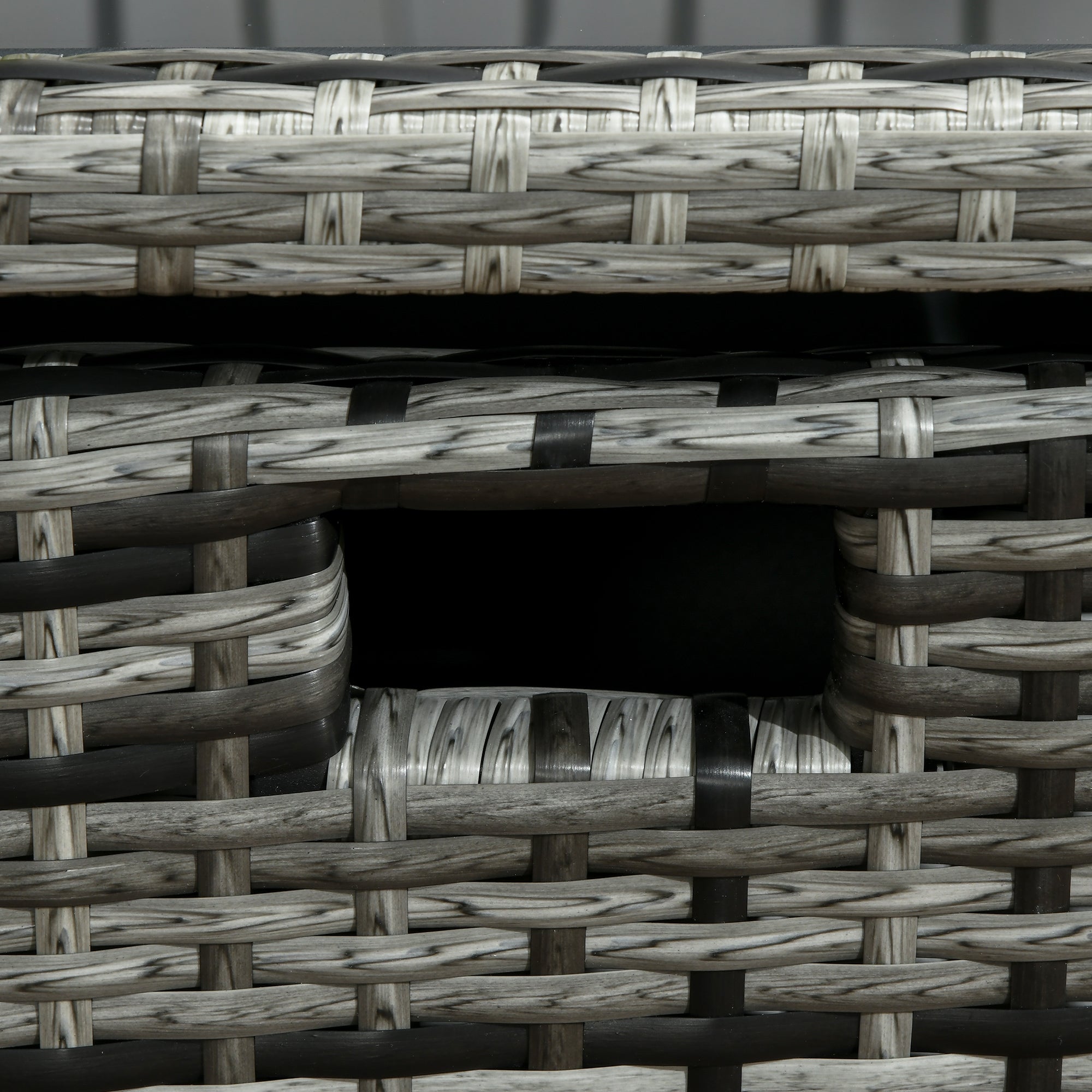 Outsunny 5 Pieces Wicker Patio Dining Set Outdoor Furniture Set with Removable Cushions, Glass Top Dining Table, PE Rattan Conversation Set for Garden Poolside Backyard, Grey