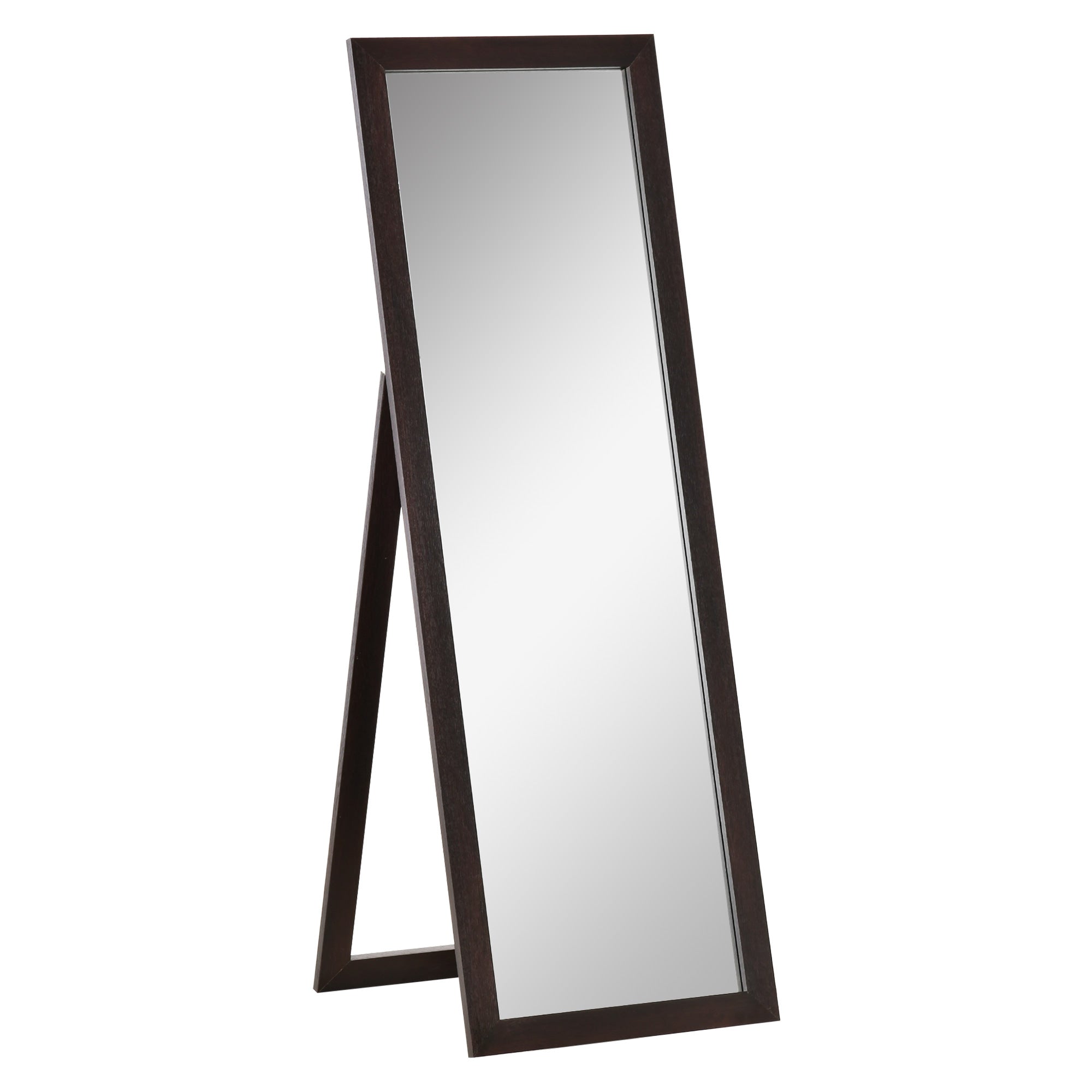 HOMCOM 58" x 20" Full Length Mirror, Floor Standing Mirror, Rectangular Full Body Mirror for Bedroom, Living Room, Brown