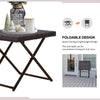 Outsunny Rattan Coffee Table Folding Patio Outdoor Side Table Wicker for Balcony, Porch, Poolside, 15.75"x15.75"x15.75", Brown