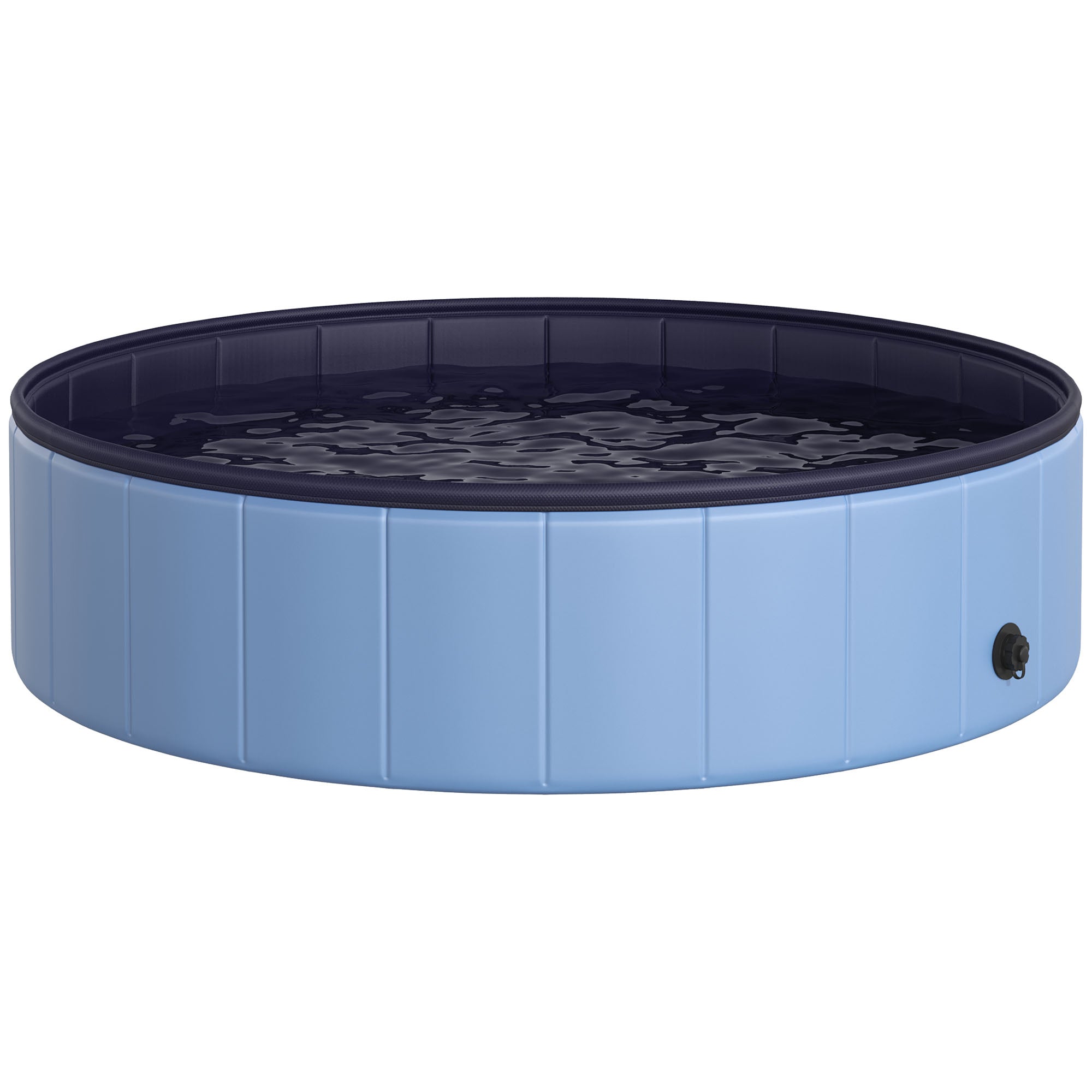 PawHut Folding Dog Pool Portable Pet Kiddie Swimming Pool, Outdoor/Indoor Puppy Bath Tub with Nonslip Bottom for Dogs & Cats,  (Φ47", Blue)